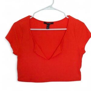 Women's Vibrant Red Crop Top